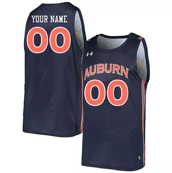 Custom Auburn Tigers Name And Number College Basketball Jerseys Stitched-Navy